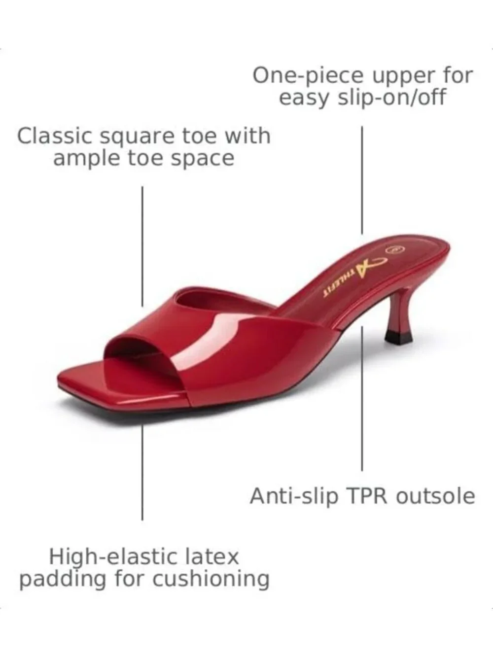 Chic Square Toe Kitten Heels for Women - Stylish Heeled Sandals for Office